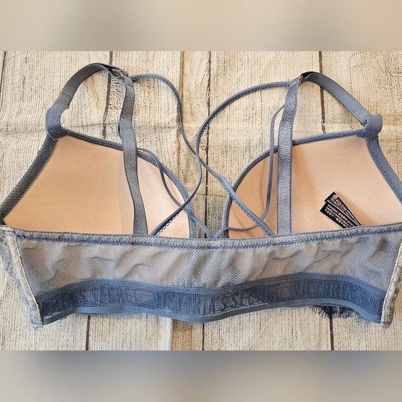 Victoria's Secret Size 34D Very Sexy Push Up Front Close Blue Lace Overlay Bra - Picture 3 of 7